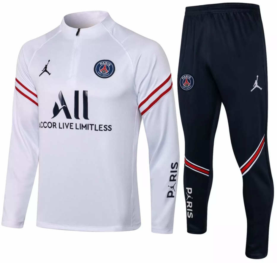Kit treinamento PSG 2021 2022 Air Jordan oficial Branco